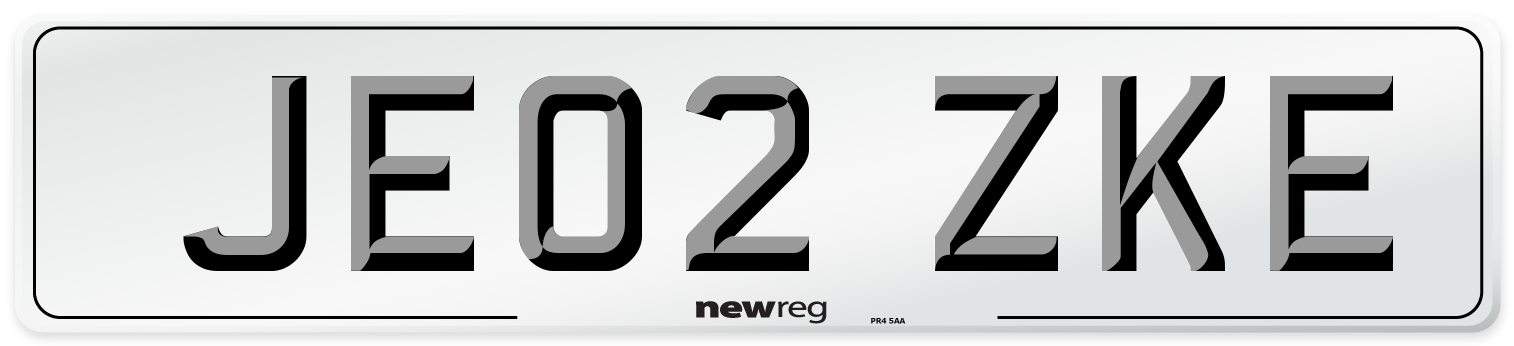 JE02 ZKE Number Plate from New Reg